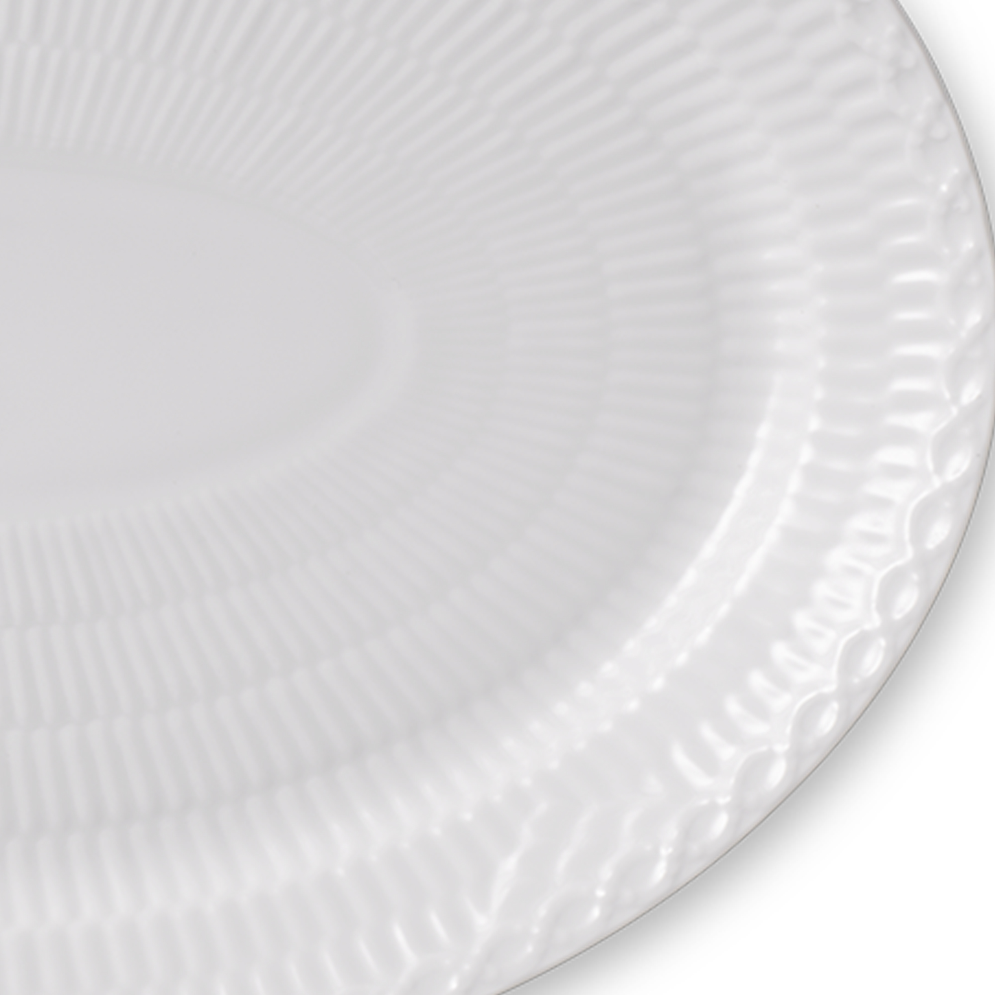 Zoom image of White Fluted Half Lace Oval Plate 28 cm